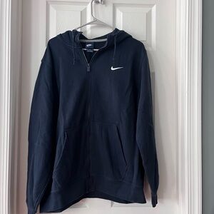 Men’s Nike hoodie, zip up, navy blue, size XL, worn once